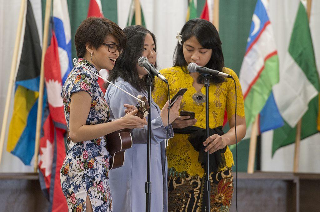 International Students singing